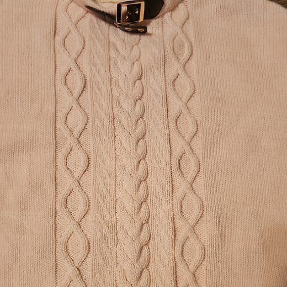 Pink Cable Knit Poncho - Picture 4 of 7